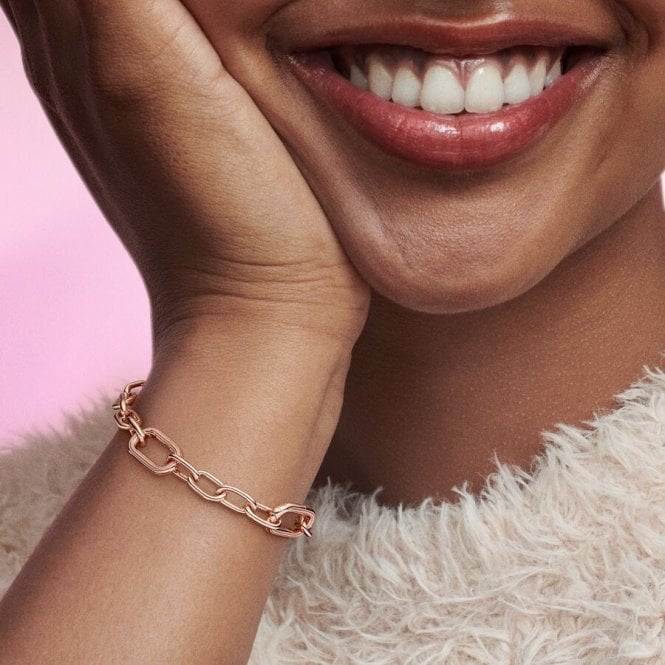 ME Rose Gold Small Link Chain Bracelet, 23cm