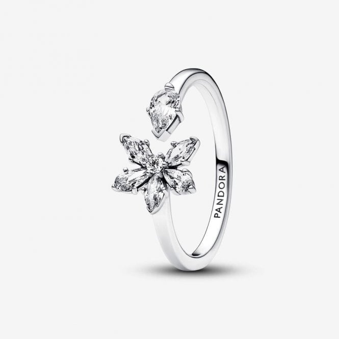 Sparkling Herbarium Cluster Open Ring, Size 56