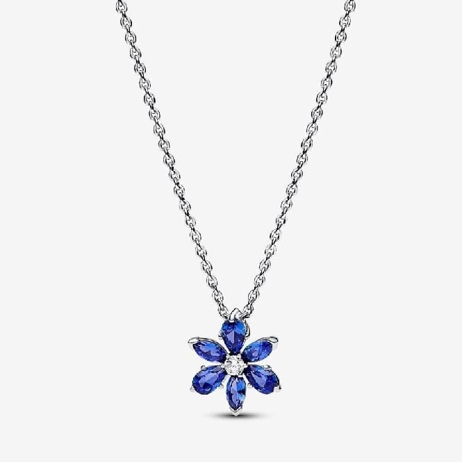 Sparkling Blue Herbarium Cluster Pendant Necklace, 45cm