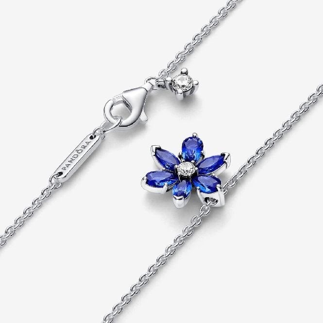 Sparkling Blue Herbarium Cluster Pendant Necklace, 45cm