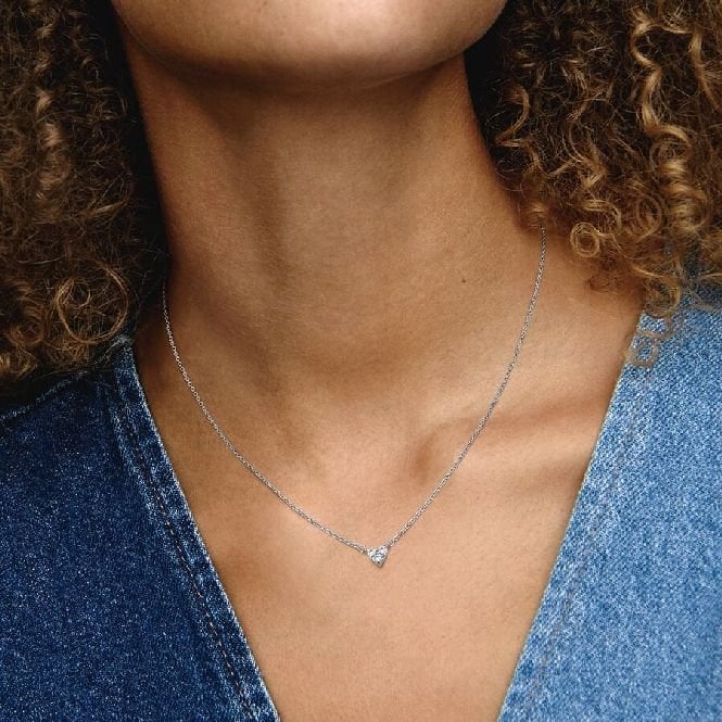 Triple Stone Heart Collier Necklace, 45cm