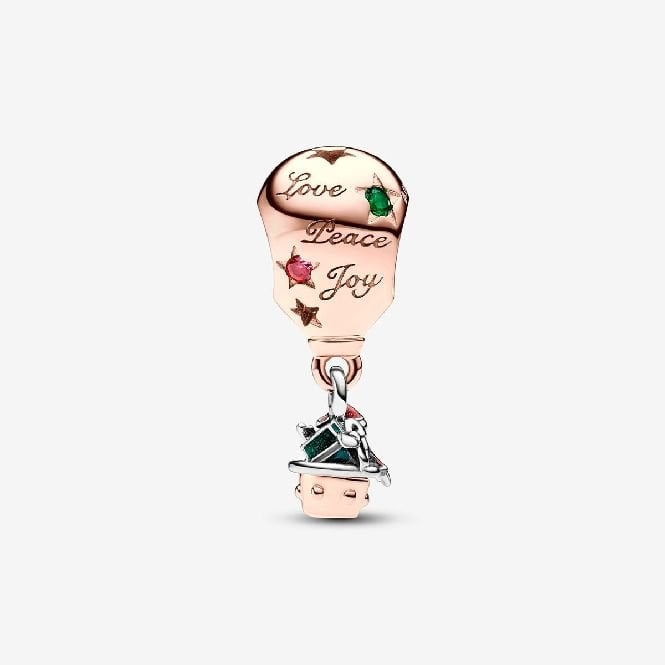 Two-Tone Santa Claus in Hot Air Balloon Charms