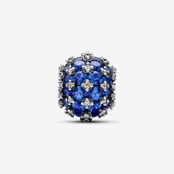 Sparkling Pave Round Blue Charms
