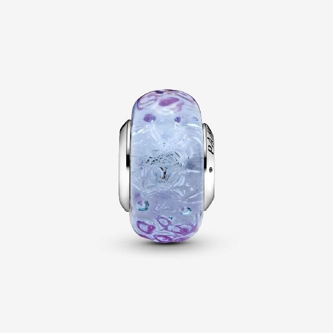 Wavy Lavender Murano Glass Charms