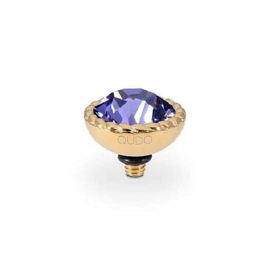 Bocconi Gold and Violet Tanzanite Crystal Ring Gem Top, 11mm