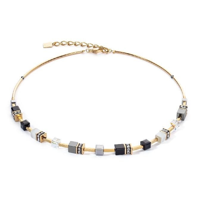 GeoCUBE Iconic Lite Necklace in Gold & Black