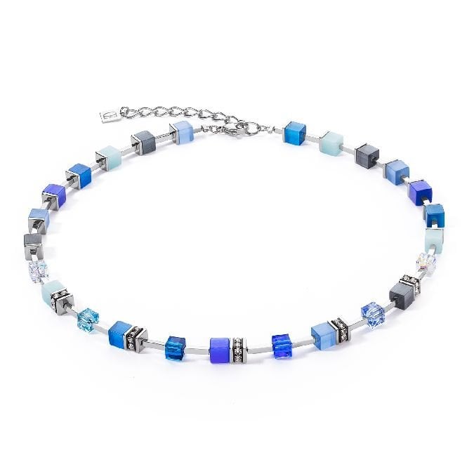 GeoCUBE Iconic Pure Necklace in Silver & Blue