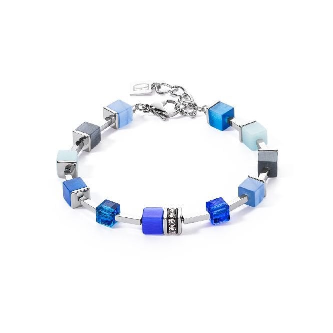 GeoCUBE Iconic Pure Bracelet in Silver & Blue