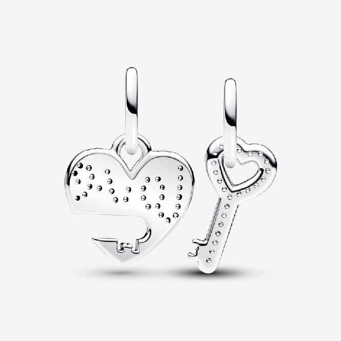 Splittable Heart & Key Dangle Charms