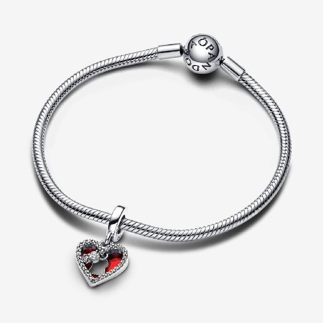 Red Heart & Keyhole Double Dangle Charms