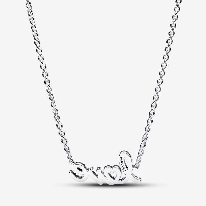 Sparkling Handwritten Love Collier Necklace, 45cm