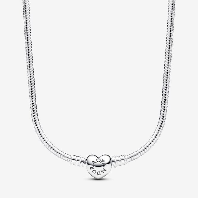 Moments Heart Clasp Snake Chain Necklace, 45cm