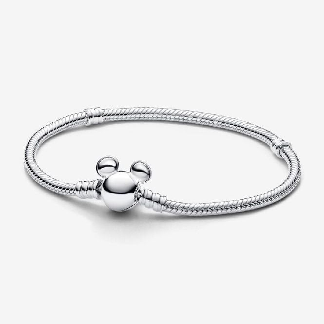 Disney Mickey Mouse Clasp Moments Snake Chain Bracelet, 19cm
