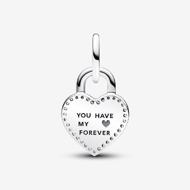 Two-Tone Twistable Heart Padlock Double Dangle Charms