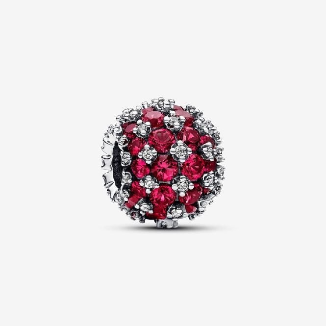 Sparkling Pave Round Pink Charms