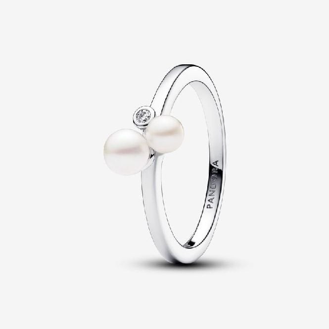 Duo Treated Freshwater Cultured Pearls Ring, Size 52