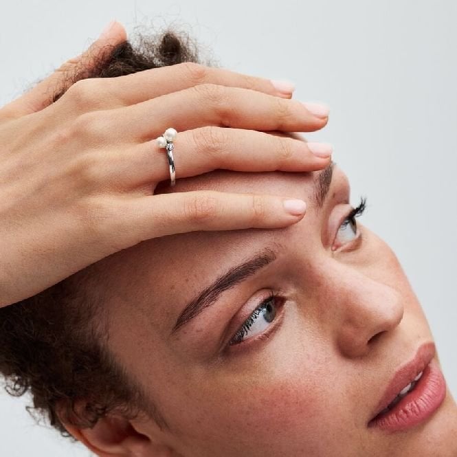 Duo Treated Freshwater Cultured Pearls Ring, Size 52