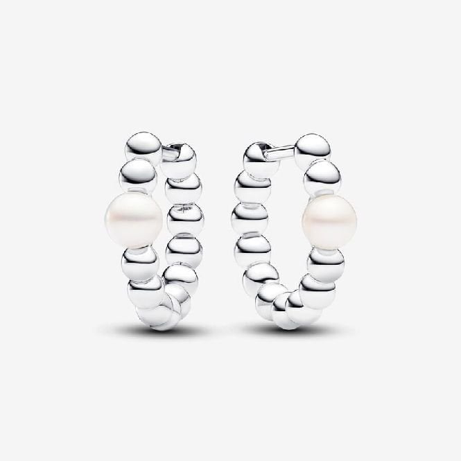 Treated Freshwater Cultured Pearl & Beads Hoop Earrings