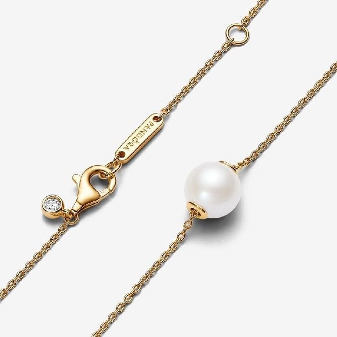 Gold Treated Freshwater Cultured Pearl Collier Necklace, 45cm