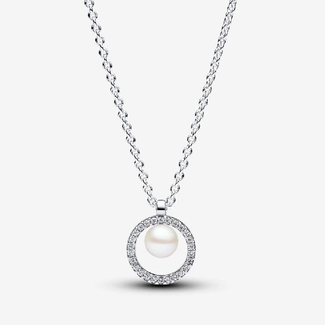 Pandora Treated Freshwater Cultured Pearl Pave Collier Necklace