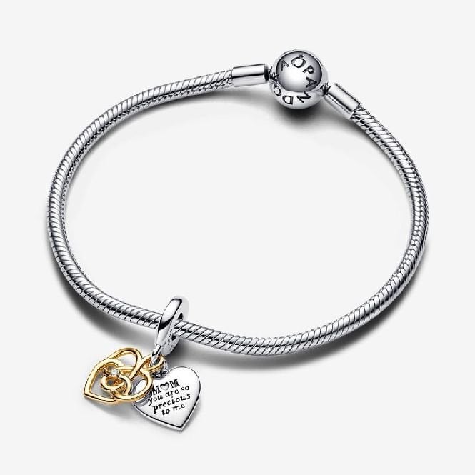 Lab-Grown Diamond Engravable Mum Double Dangle Charms