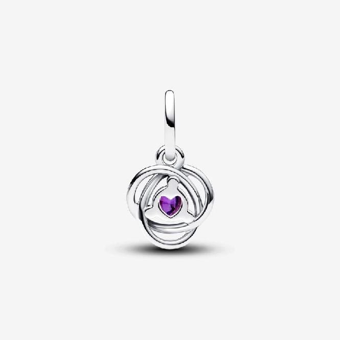 February Birthstone Eternity Circle Dangle Charms