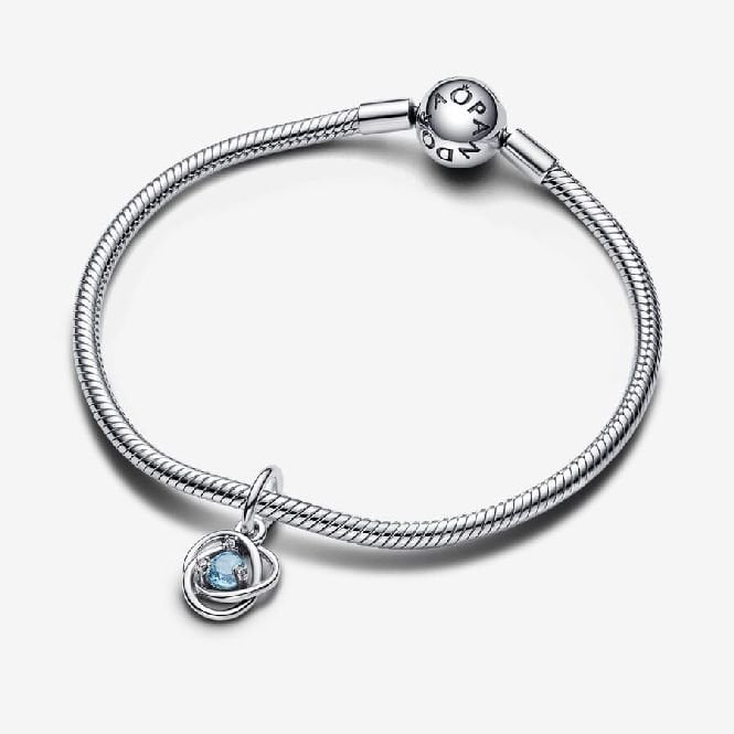 March Birthstone Eternity Circle Dangle Charms