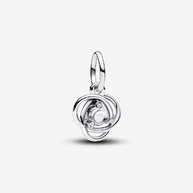 April Birthstone Eternity Circle Dangle Charms
