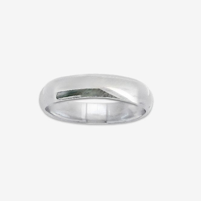 Silver Classic Court Wedding Ring, Size 57.5
