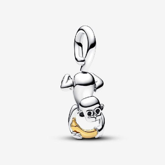 Pandora Two-Tone Movable Monkey Dangle Charms