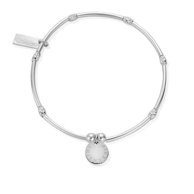 Mini Noodle Sparkle Rice Friendship Disc Engravable Bracelet