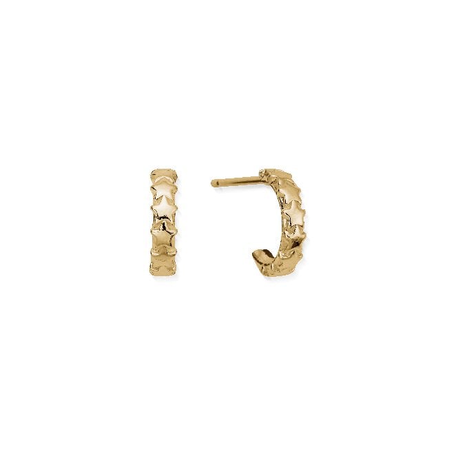 Gold Tiny Multi Star Huggie Hoop Earrings