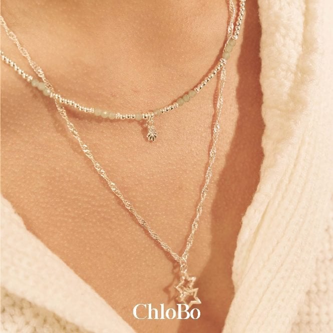 Gold Bobble Chain Moonflower Engravable Necklace