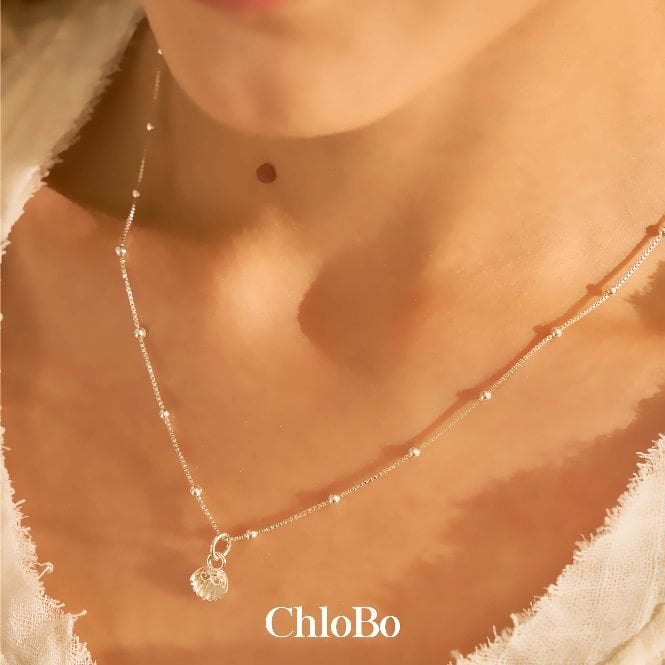 Gold Delicate Cube Chain Interlocking Love Heart Necklace