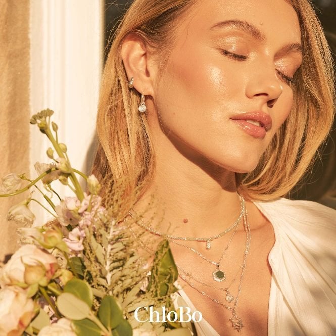 Gold Delicate Cube Chain Interlocking Love Heart Necklace