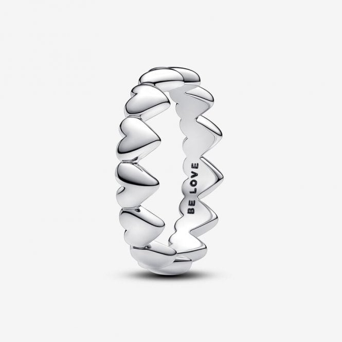 Row of Hearts Ring, Size 60