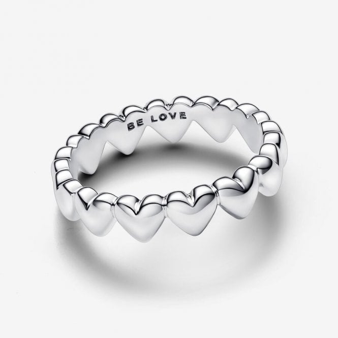 Row of Hearts Ring, Size 60