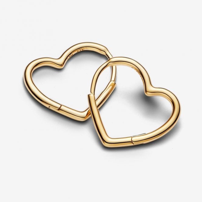 Gold Asymmetrical Small Heart Hoop Earrings
