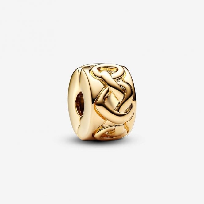 Pandora Gold Knotted Hearts Clip Charms