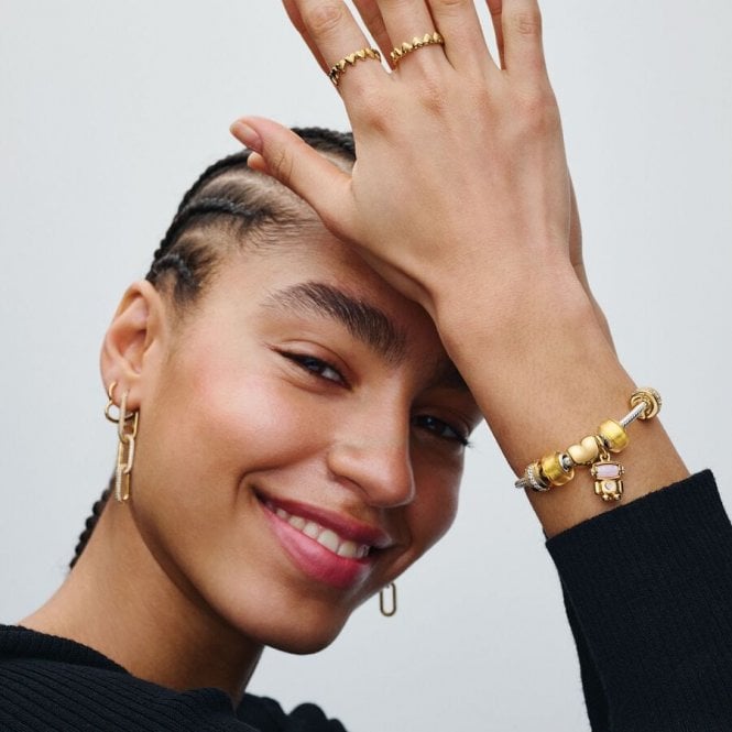 Gold Clear Sparkling Row Clip Charms