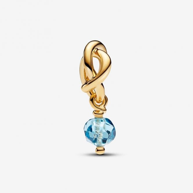 Gold March Birthstone Eternity Circle Dangle Charms