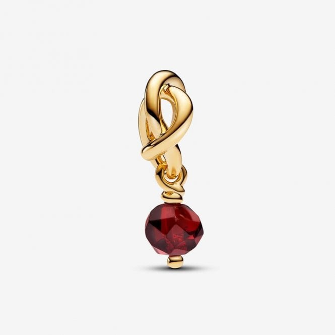 Gold January Birthstone Eternity Circle Dangle Charms