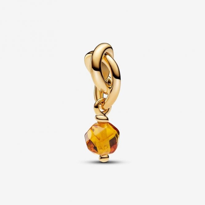 Pandora Gold November Birthstone Eternity Circle Dangle Charms