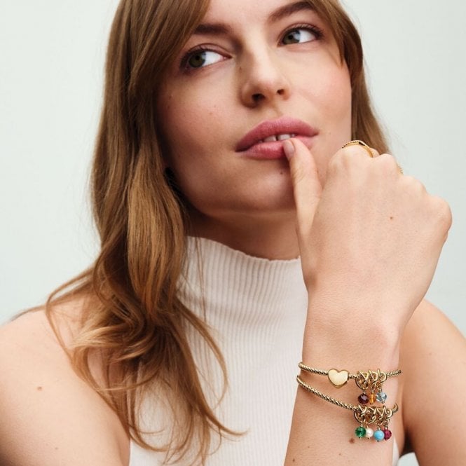 Gold November Birthstone Eternity Circle Dangle Charms