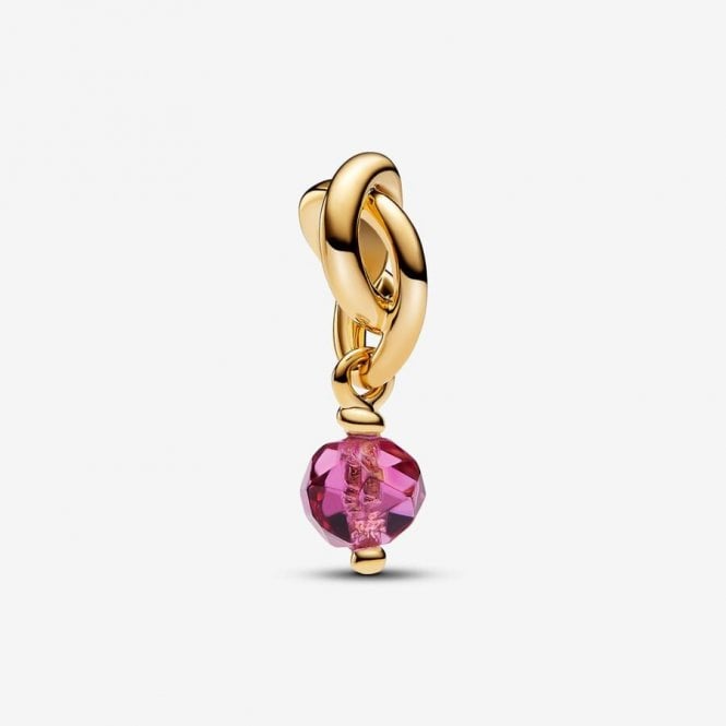 Gold October Birthstone Eternity Circle Dangle Charms