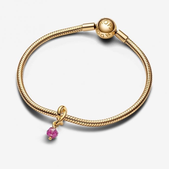 Gold October Birthstone Eternity Circle Dangle Charms