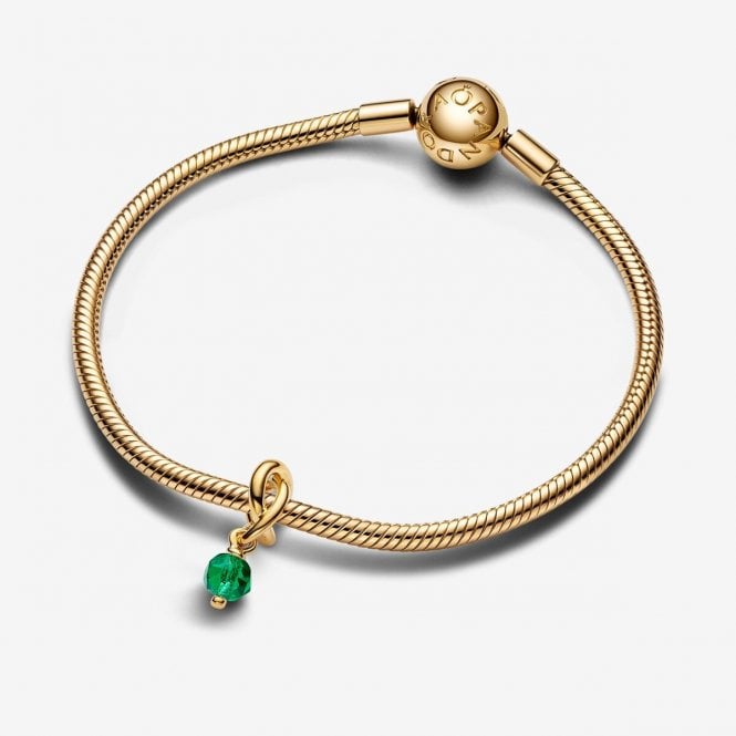 Gold May Birthstone Eternity Circle Dangle Charms