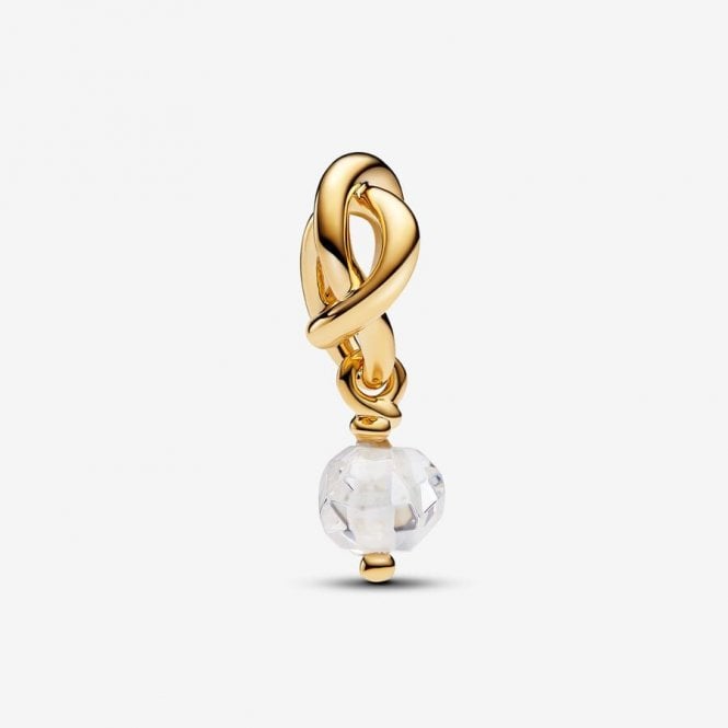 Gold April Birthstone Eternity Circle Dangle Charms