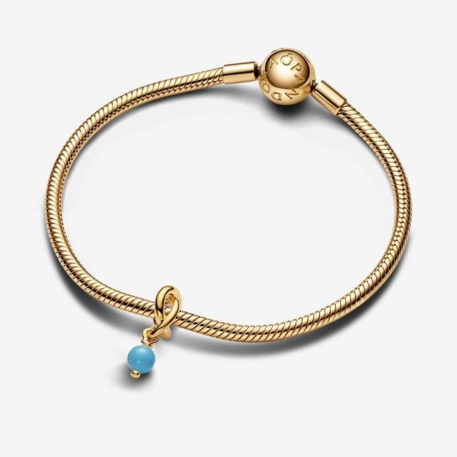 Gold December Birthstone Eternity Circle Dangle Charms