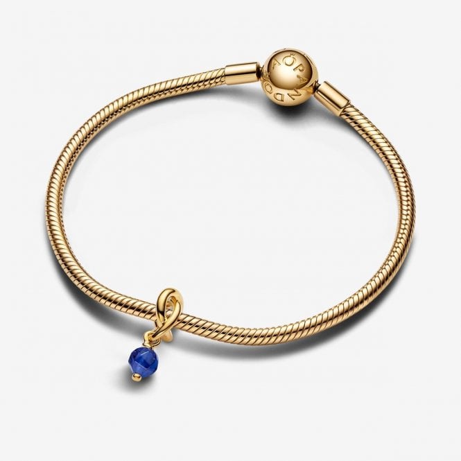 Gold September Birthstone Eternity Circle Dangle Charms